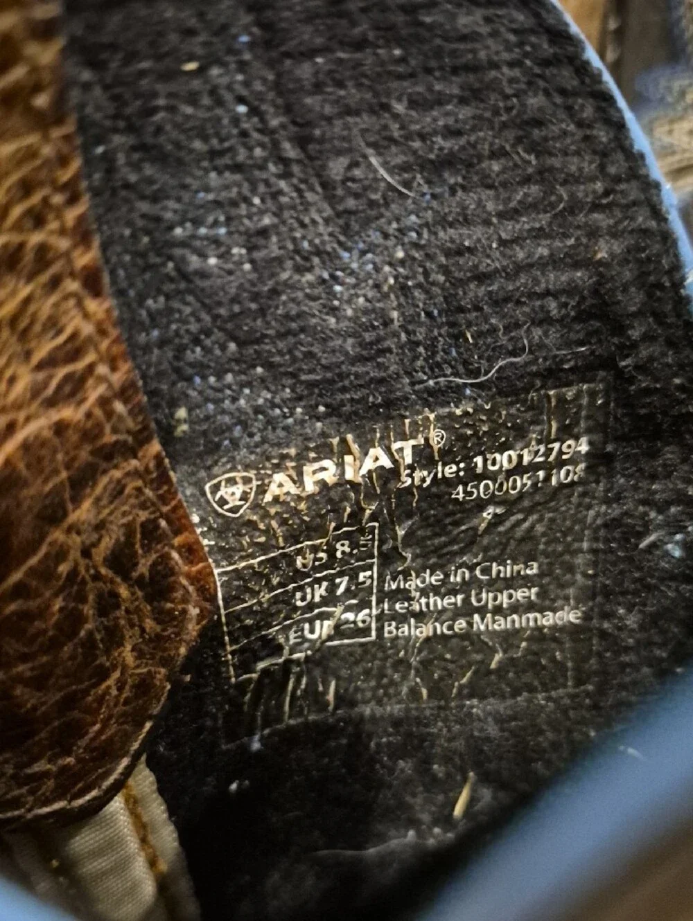 Ariat Brown and Dark Blue Kids Western Boots